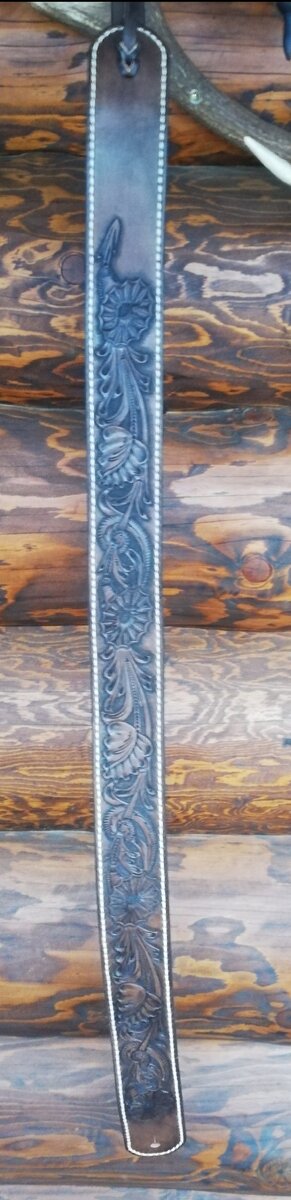 Gitara, ručne zdobený a šitý popruh, remeň - 3