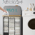 SONGMICS kôš na bielizeň 150 l – 3 priehradky, holubia sivá - 3