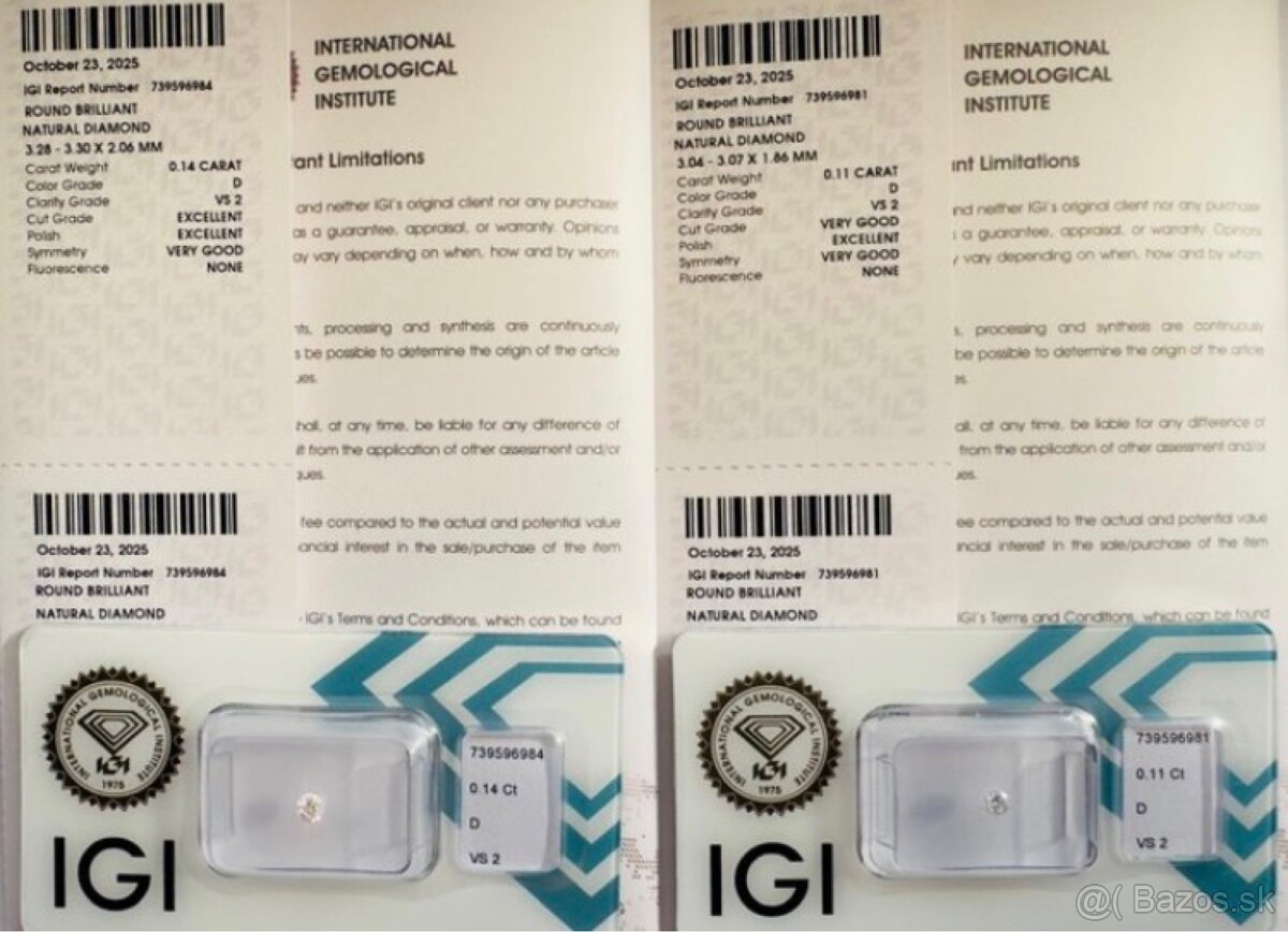 Predam 2ks diamantov D VS2 - 3