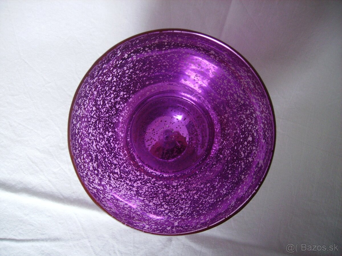 Sklenený fialový svietnik - 3