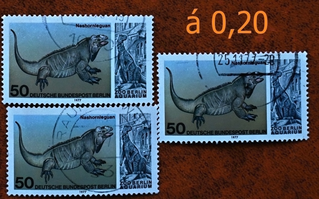 Známky - fauna - plazy a dinosaury - 3