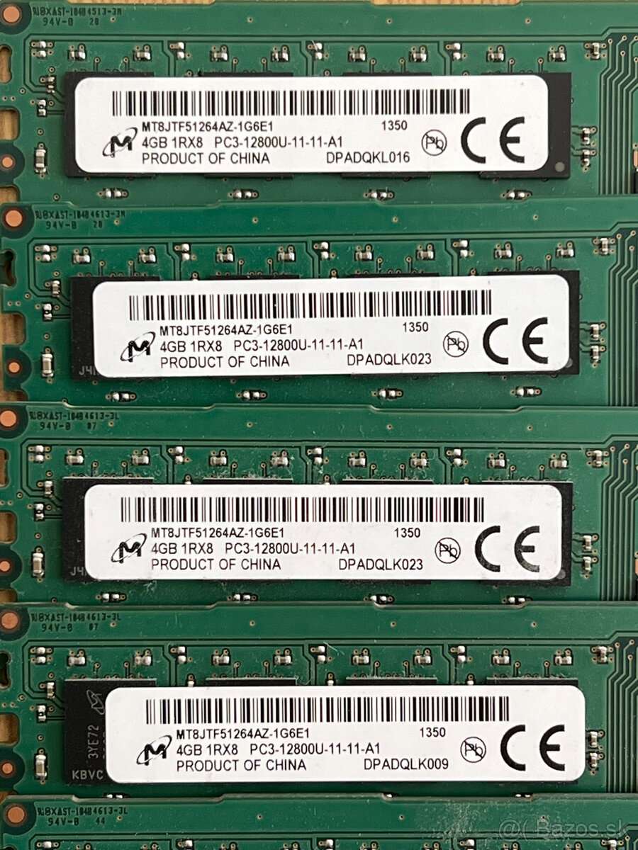 Predám pamäťové moduly DDR3 4GB - 3