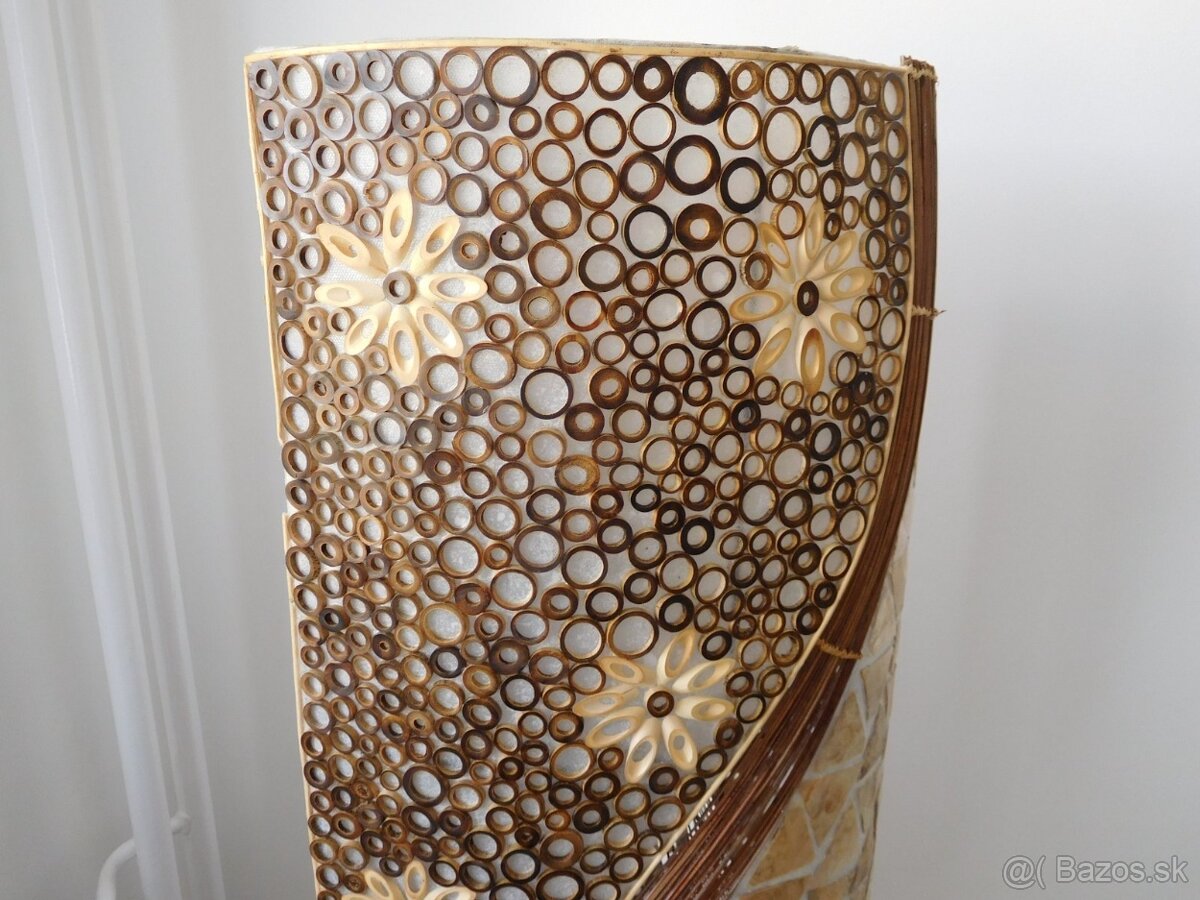 LAMPA stojatá MUŠLA / BAMBUS, - 3