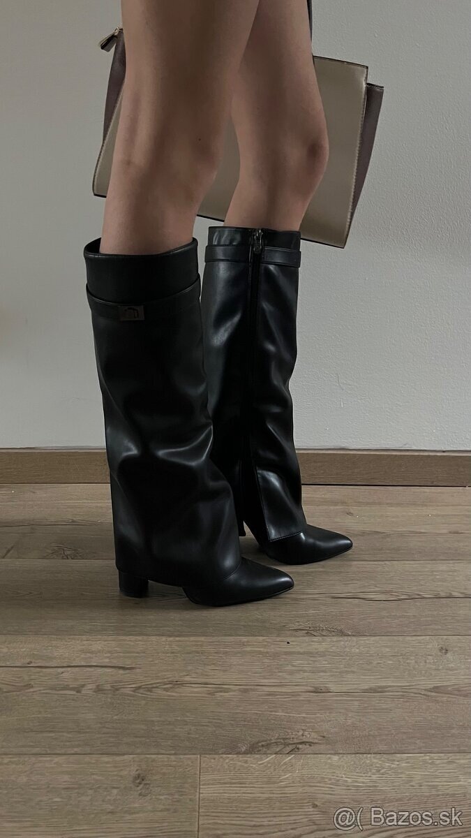 Krásne nové štýlové čižmy na podpätku - 3