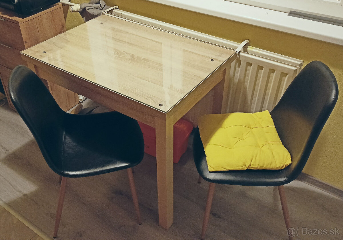 Jedálenský stôl s dvomi stoličkami, rozkladací - 3