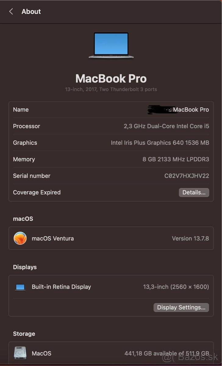 Macbook Pro 2017 512GB ulozisko, 119 cyklov - 3