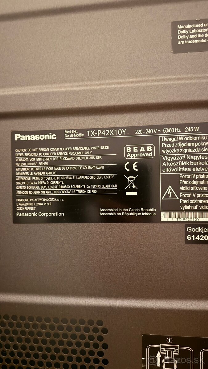 Panasonic Viera TX-P42X10Y (42" / 107cm) - 3