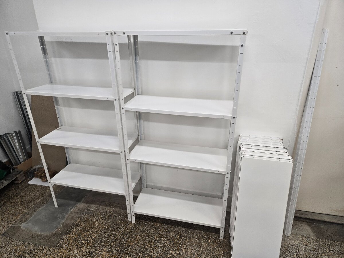 Celokovové lakované regály a police 8 kusov - 3