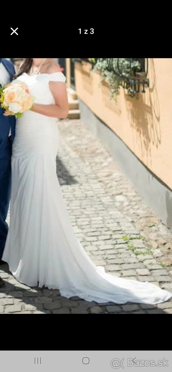 Biele šaty - svadobné M - 3
