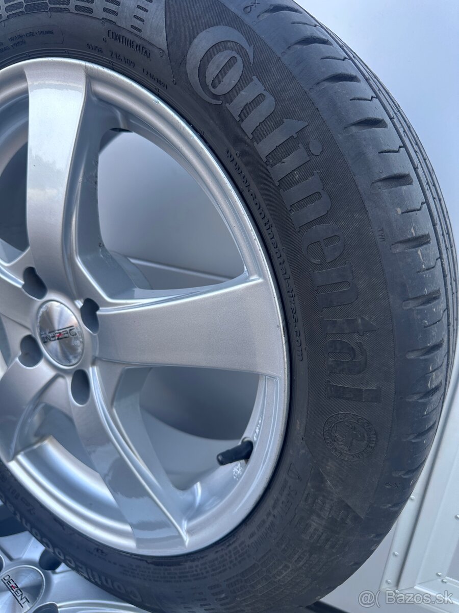 4x100 R16 6,5J ET35 Dezent + 195/55 R16 Continental (2022)