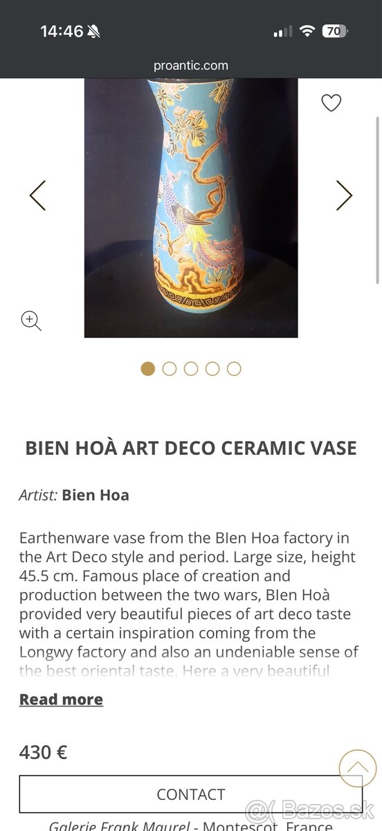 BIEN HOÀ ART DECO CERAMIC VASE - 3