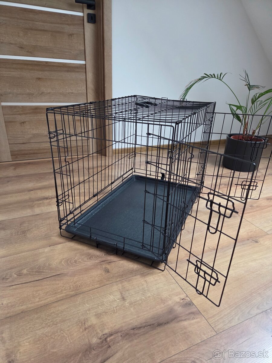 Dog Fantasy klietka skládacia čierná 2 dverová M 75 x 46 x 5 - 3