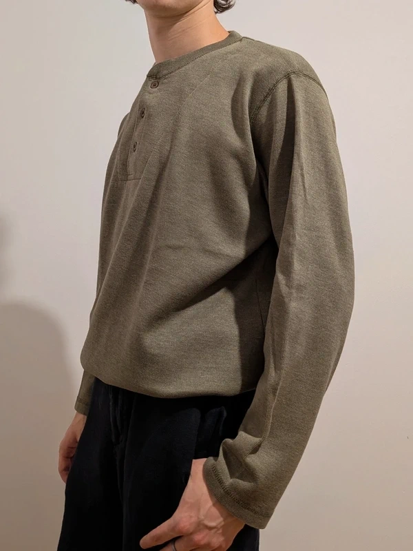 Henley LongSleeve olivovo zelené tričko s gombíkmi Denver Ha - 3