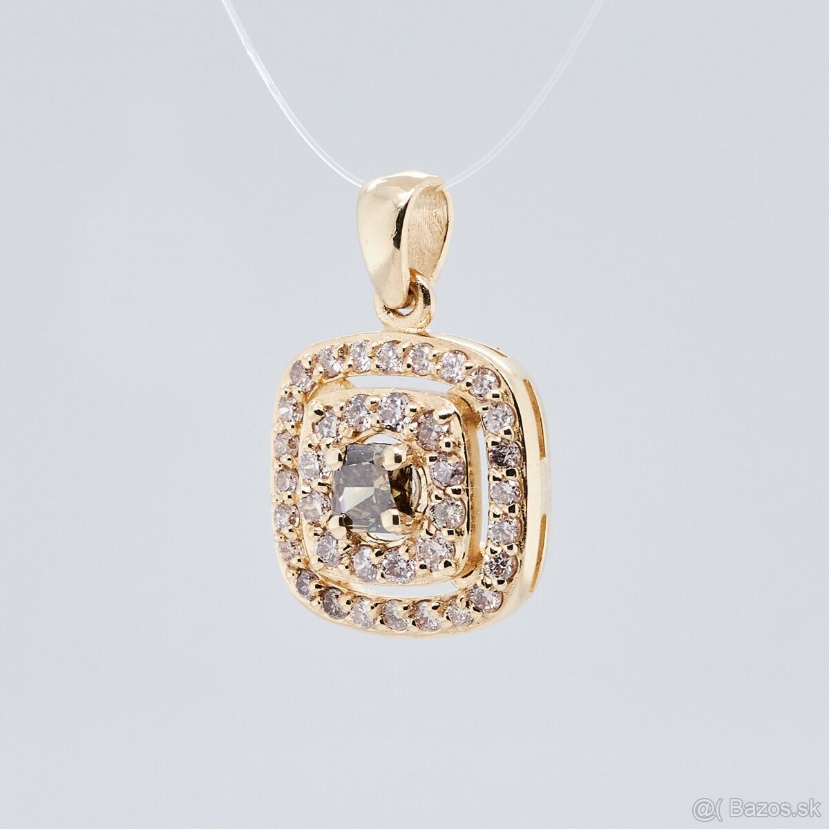 Luxusný prívesok zo zlata s fancy farebnými diamantmi - 3