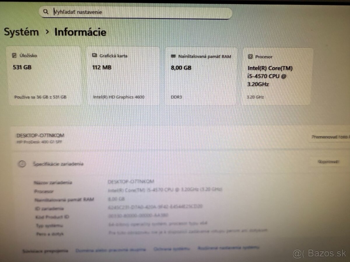 Počítač HP ProDesk 400 G1 SFF i5 8GB RAM SSD+HDD - 3