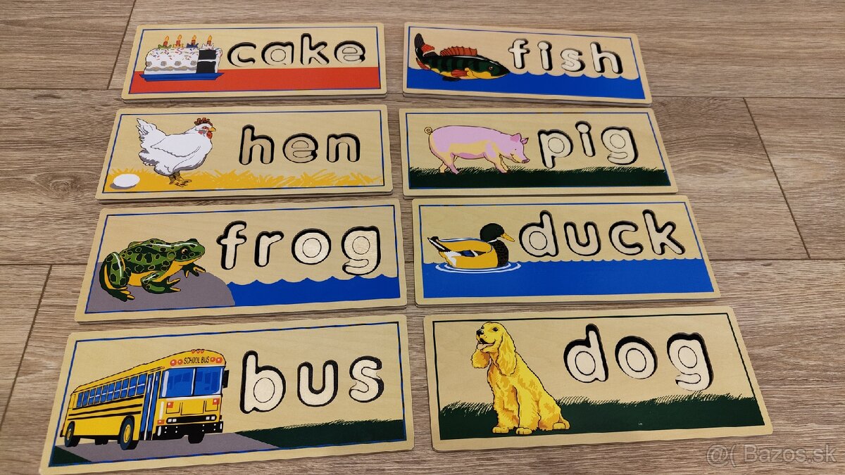 Drevené tabuľky s anglickými slovami - 3