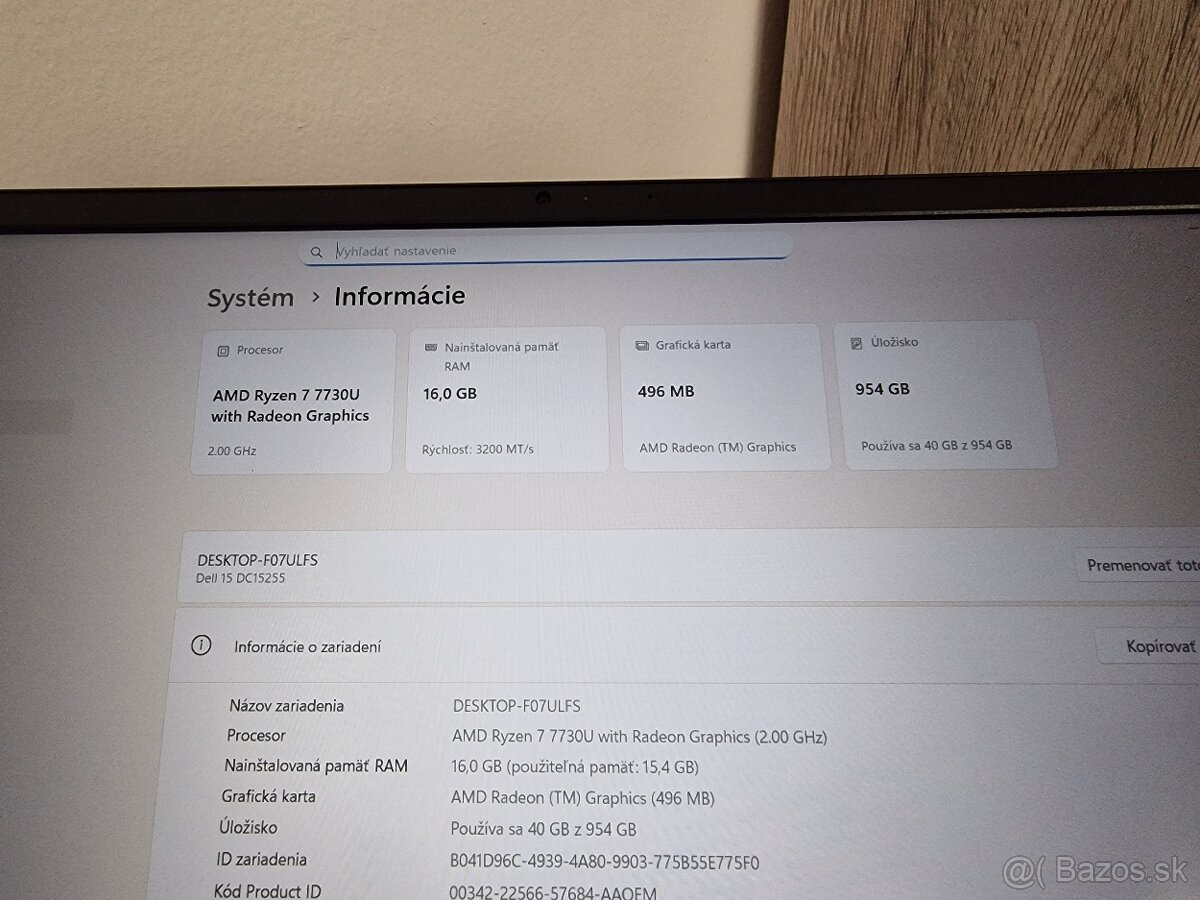 15.6" Dell DC15255 - 3