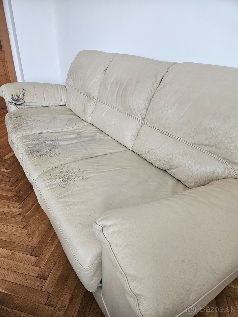 Predám používaný kožený gauč - 3