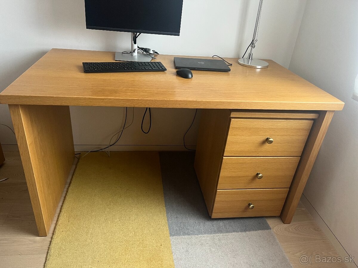 TOP ZĽAVA - Pracovný stôl z masívneho dreva svetlý dub - 3