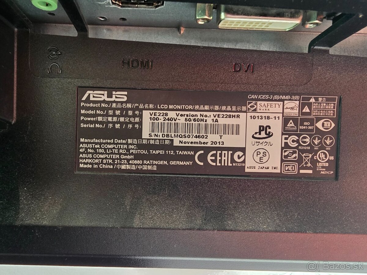 predam monitor ASUS VE228HR 21,5" - 3