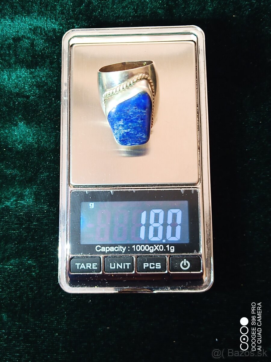 Strieborný prsteň s kameňom/Lapis/ - 3