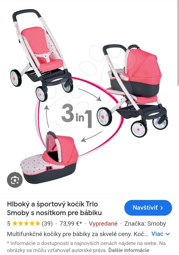 Detský kočík 3 v 1 Smoby Quinny - 3