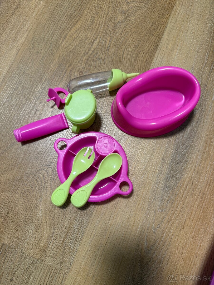 Skladacia postieľka pre bábiky aj s vaničkou a prísl. - 3