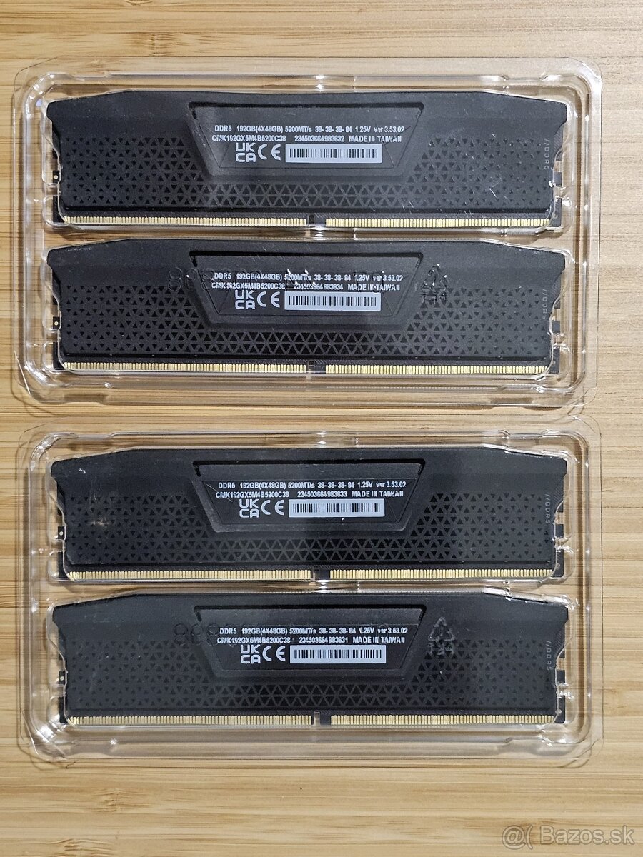 Corsair Vengeance DDR5 48GB / 96GB / 192GB 5200MHz CL38 - XM - 3