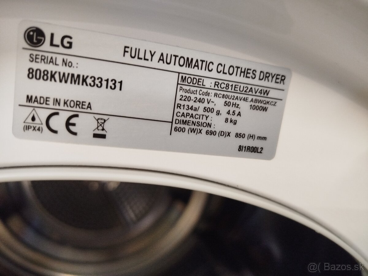 Sušička LG 8 kg na predaj - 3