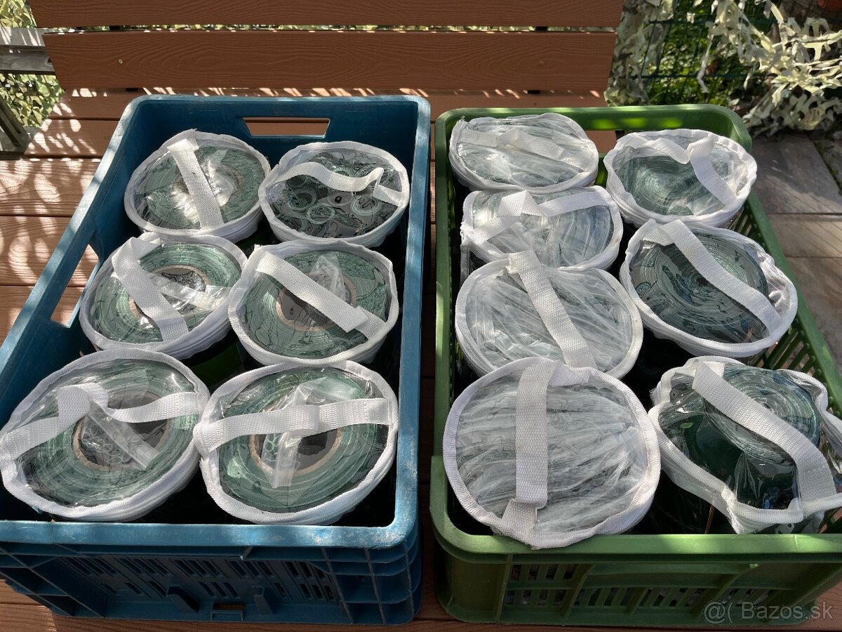 Krycia plotová páska, ukončovacie klipy, RAL 6005 - 3