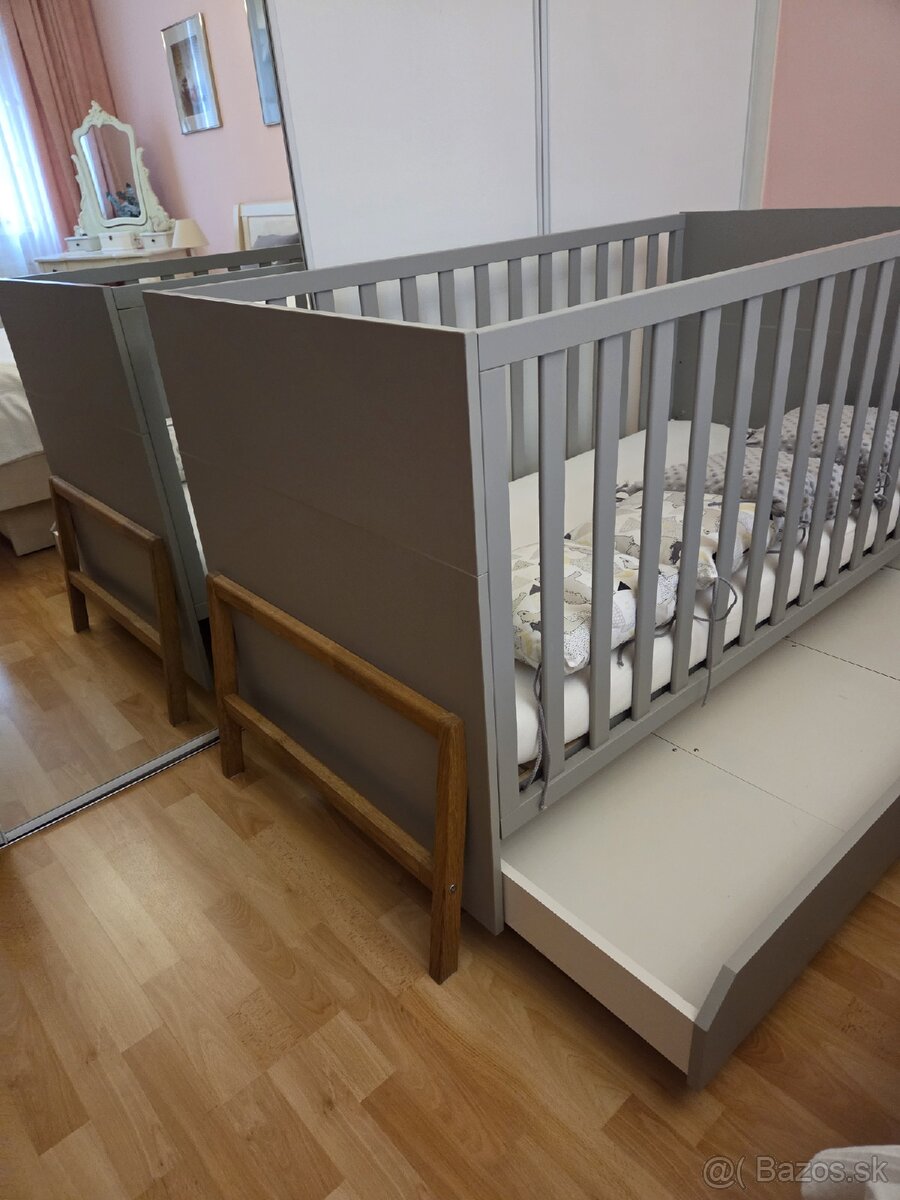 Detská postieľka Lotta 70x140 so zásuvkou, masívne drevo - 3