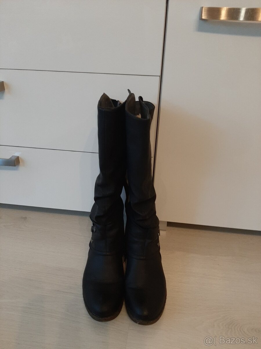 Dámske kožené zimné čižmy Rieker.vel.39 - 3