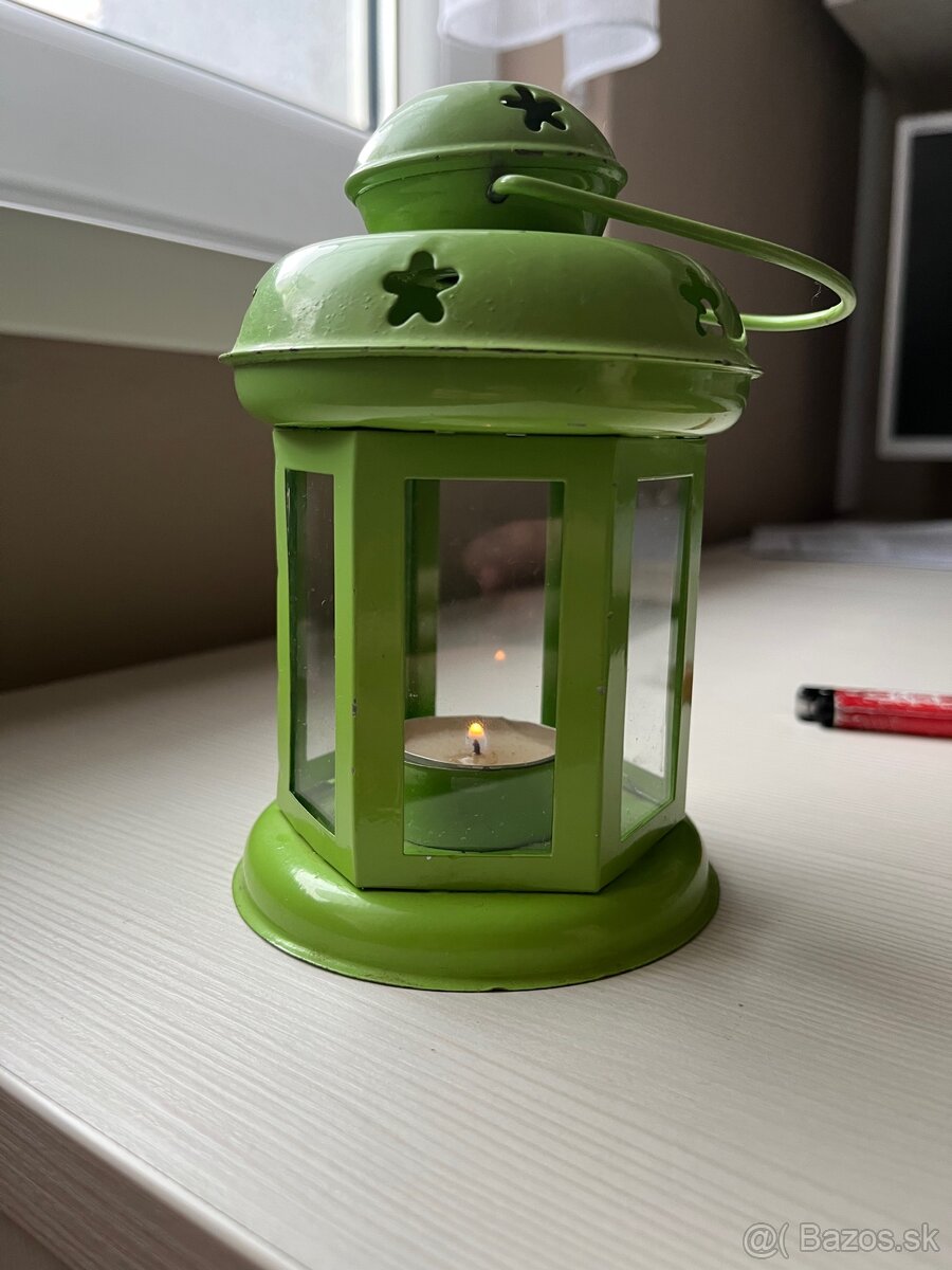 Zelený kovový lampáš - 3