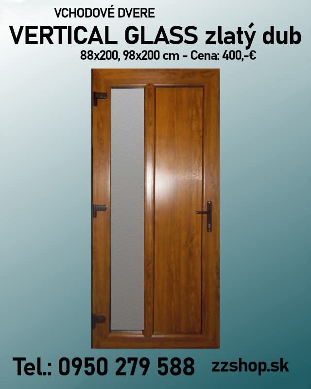 Plastove vchodove dvere - vertical glass - 3