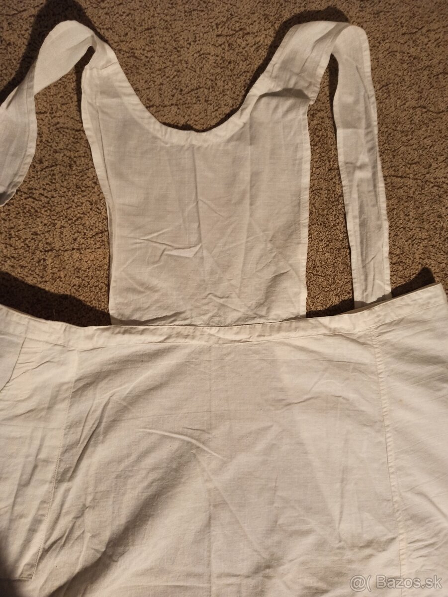 Biely pracovný plášť, zástera - 3