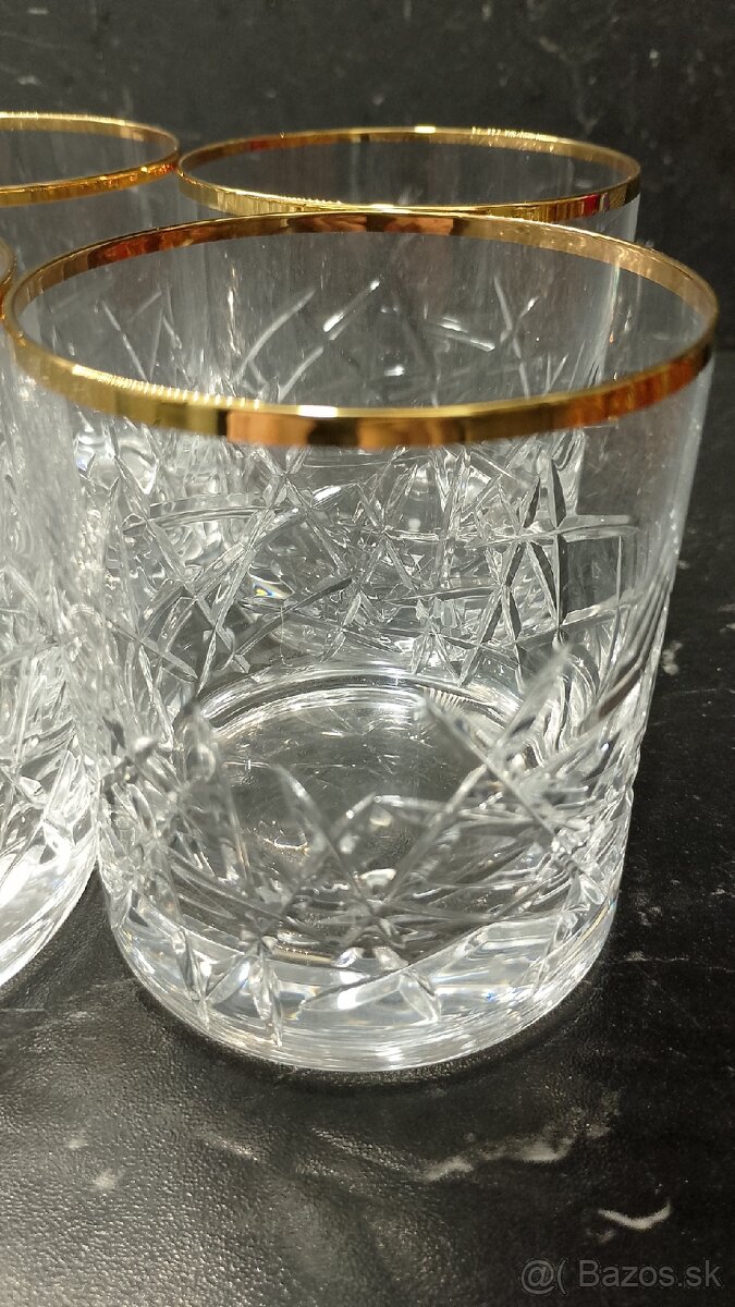 Pohár na whisky so zlatým lemom - 3
