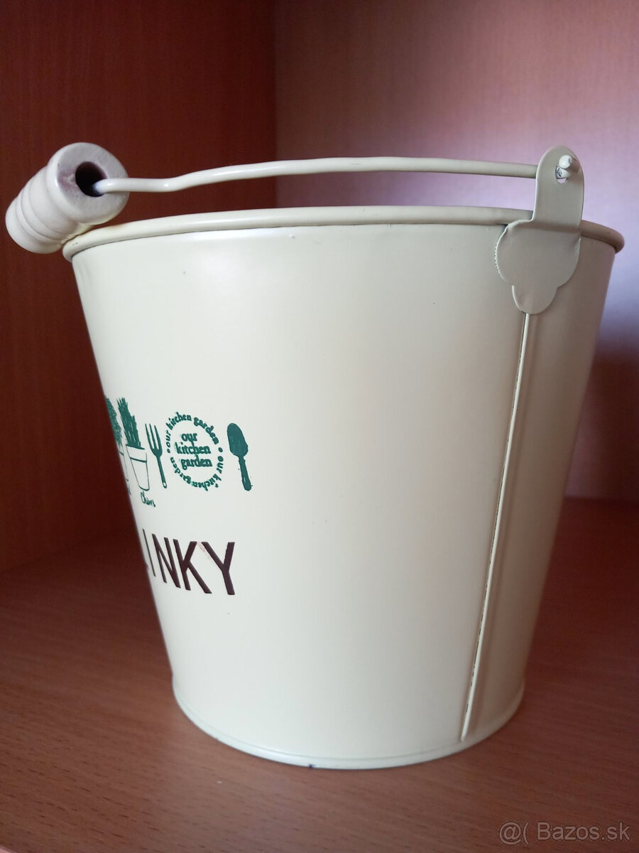 Sada 2ks kovové vedierka, obaly na kvetináče s bylinkami - 3