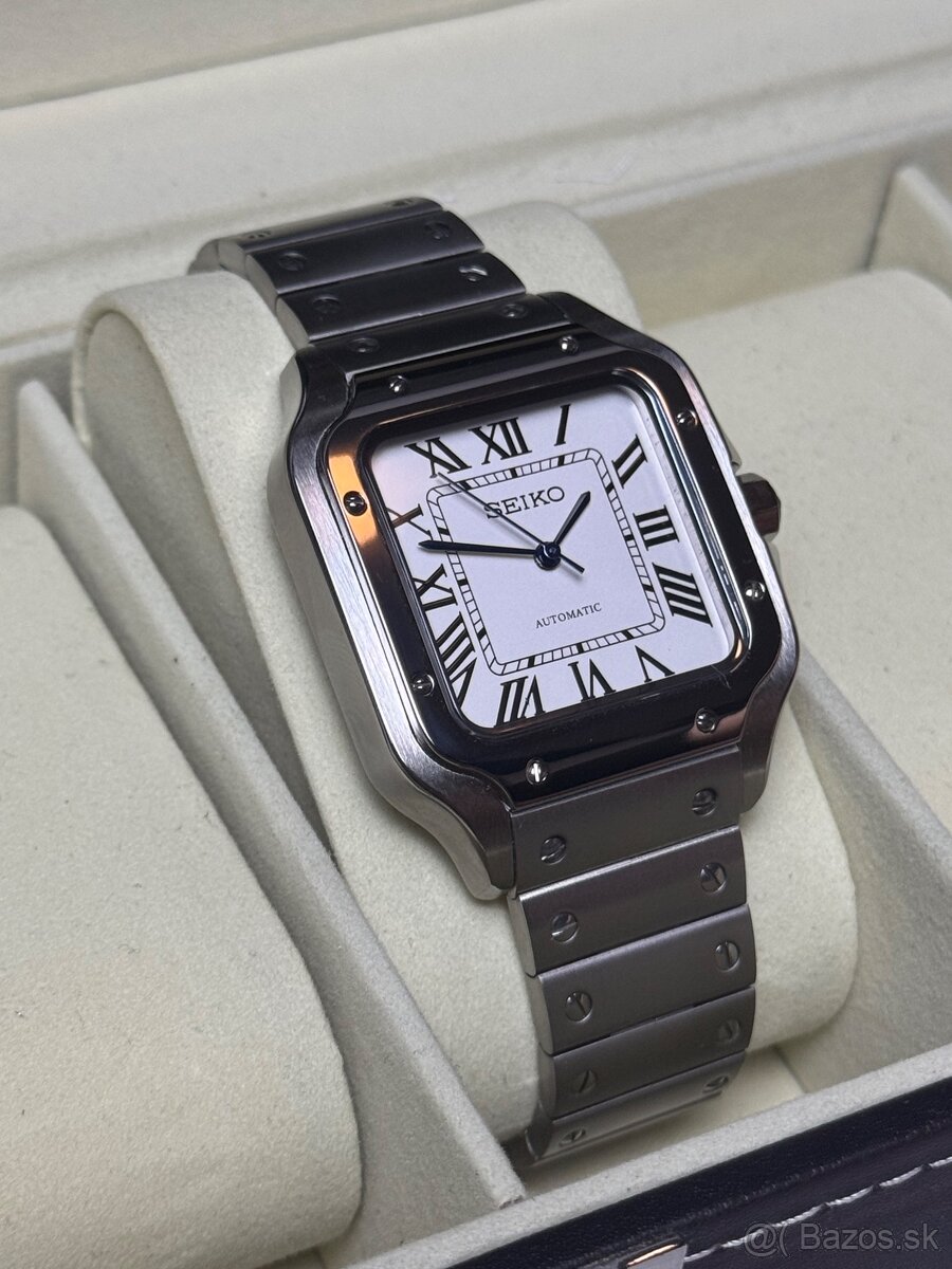Seiko Custom Mod Watch Hodinky Santos Biele - 3