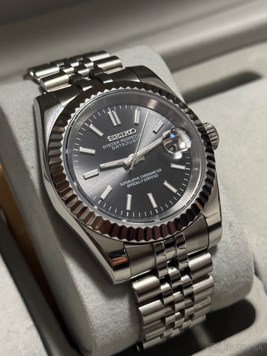 Seiko Custom Mod Watch Hodinky Datejust Black - 3