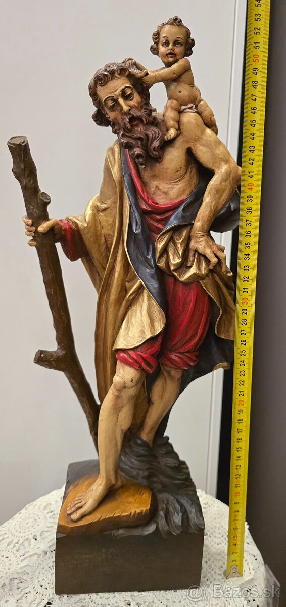 Socha sv. Krištofa s Ježiskom polychromia - 3