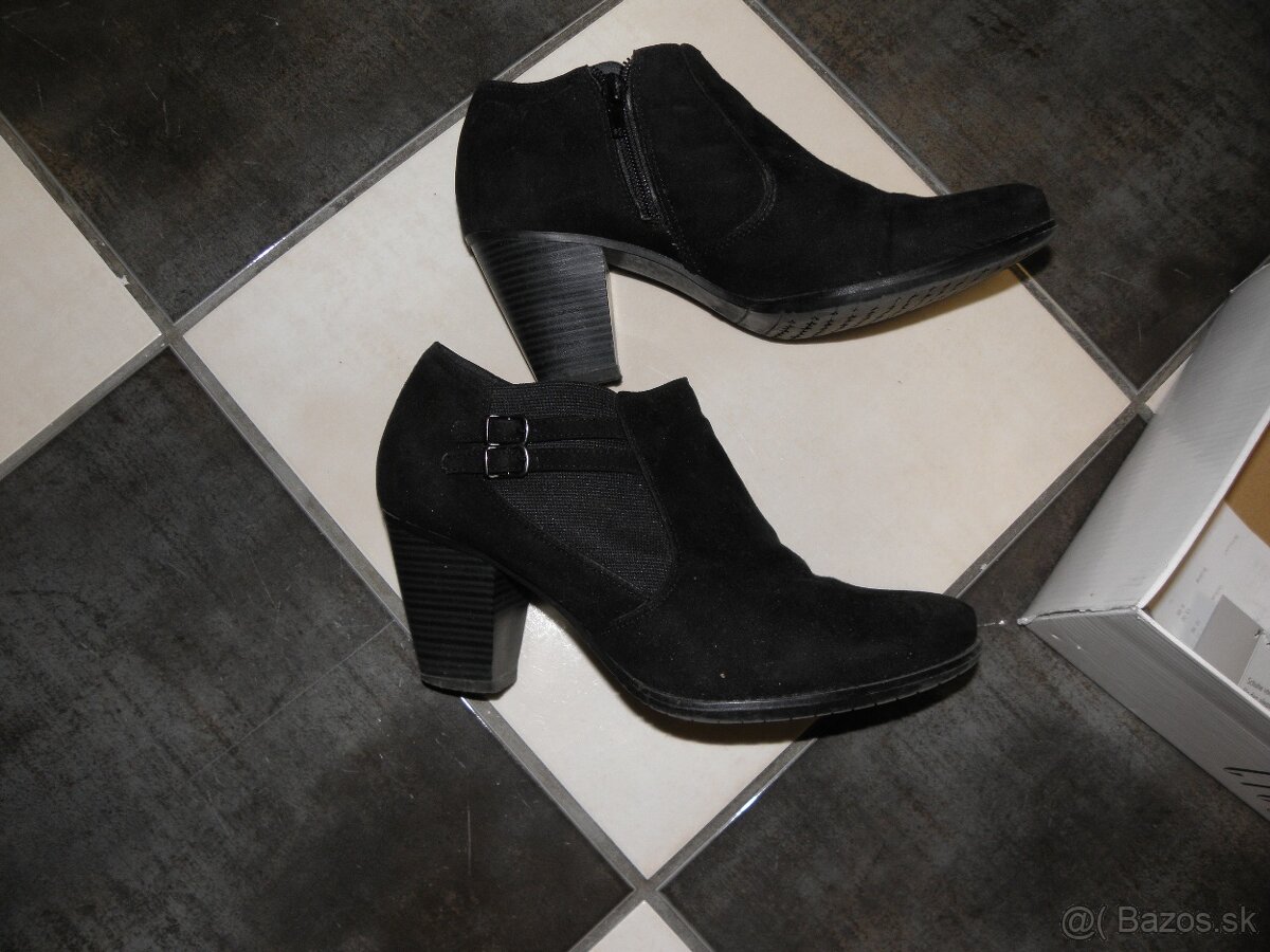 Kotníkové semišové čižmy City Line - 3