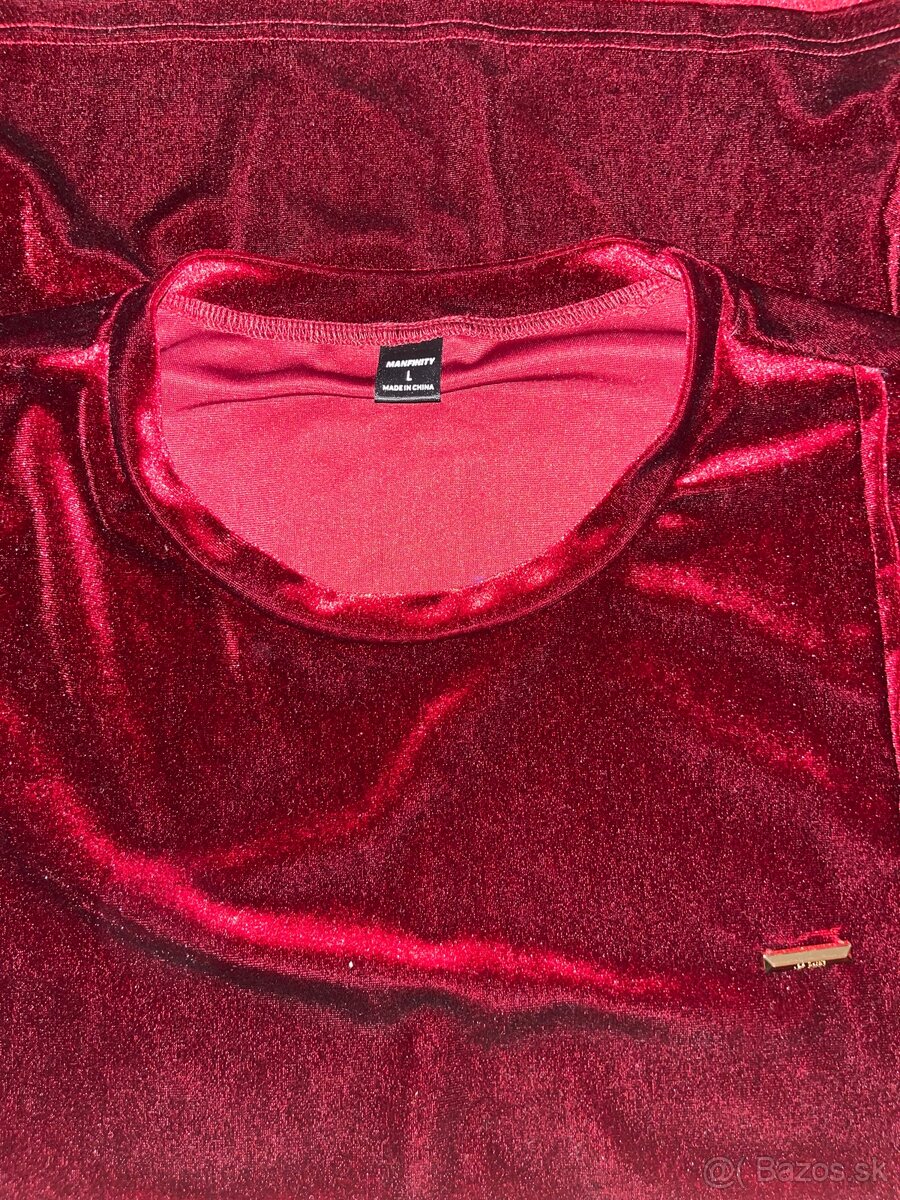 Pánska/unisex súprava (tričko + kraťasy) - vínovočervená - 3