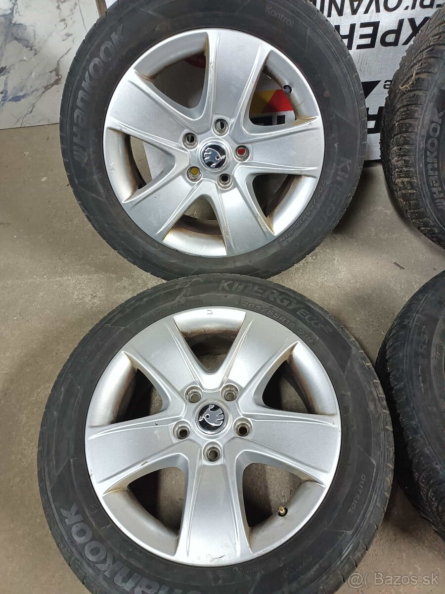 4ks alu disky Škoda 5x112 r16 pneu 5mm - 3