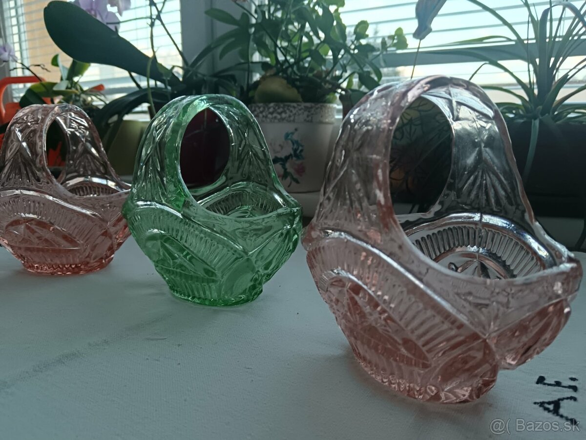 Košíky z lisovaného skla - na predaj - 3