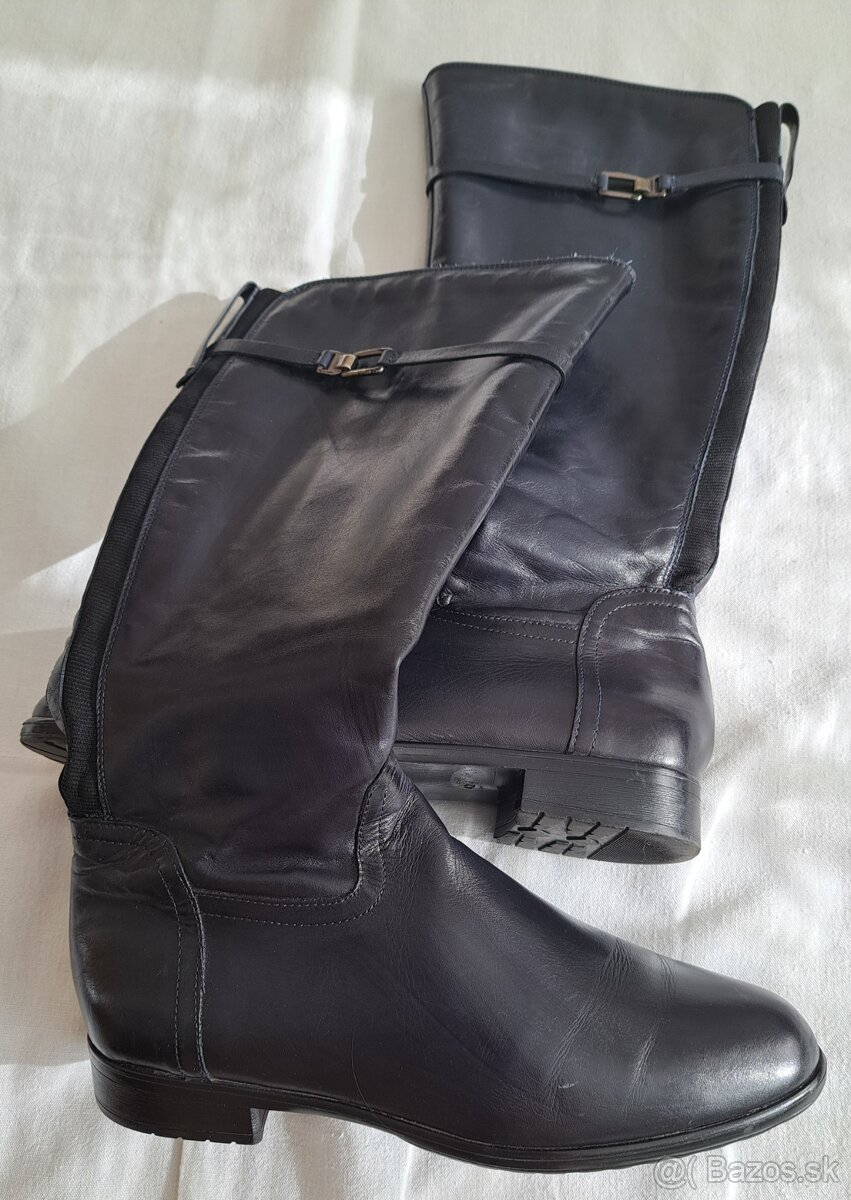 Tmavomodré kožené čižmy Baťa č. 42 - 3