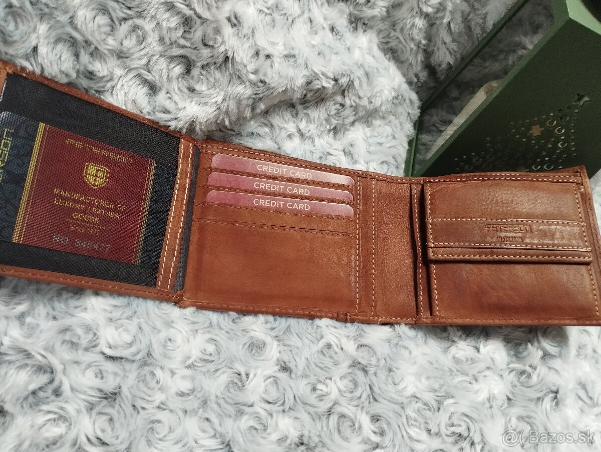 Kožená peňaženka slovu hnedá farba - 3