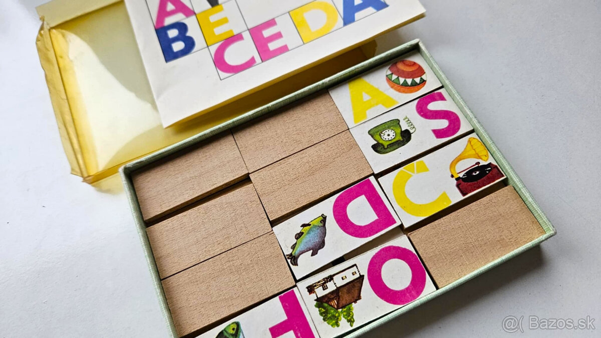 Retro drevená skladačka 'Veselá abeceda' - 3