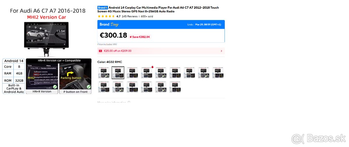 Android 14 Carplay Car Multimedia Player For Audi A6 C7 A7 2 - 3