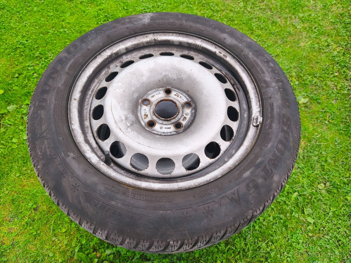 Plechové disky r16 5x112 ET33 + zimné pneu - 3
