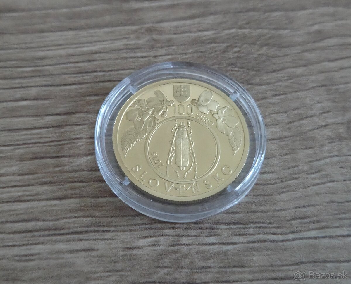Zlatá zberateľská minca 100 € Karpatske bukove pralesy 2015 - 3